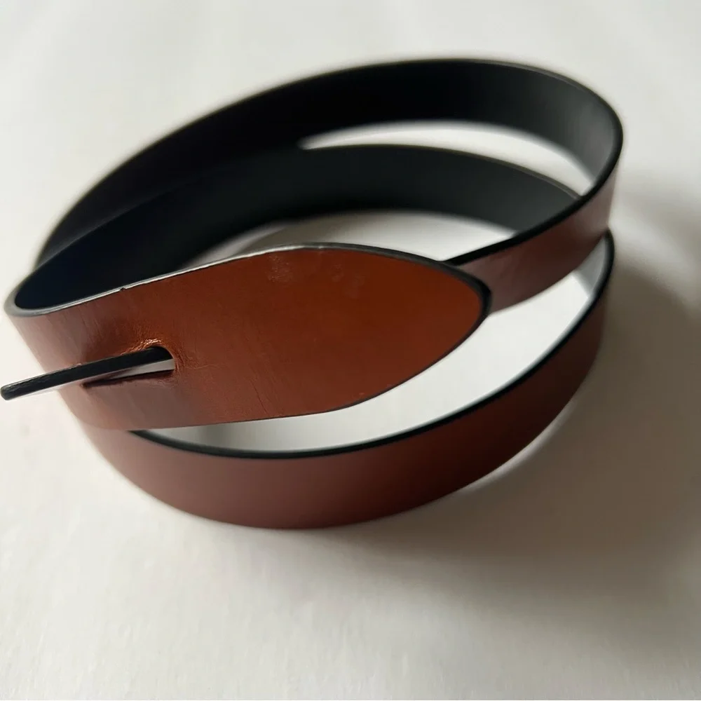 Isabel Marant Reversible Black and Brown Leather Knot Belt
